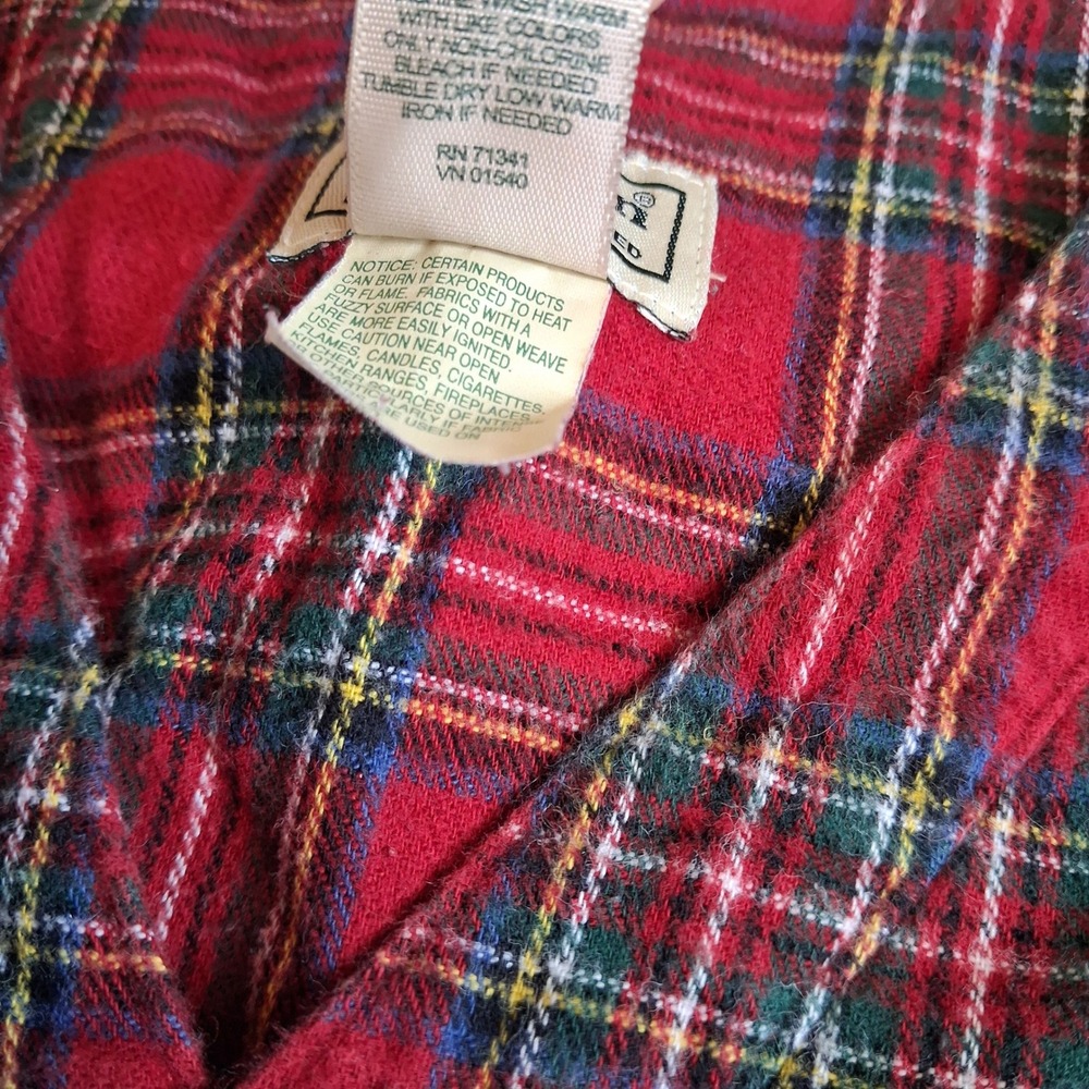 l.l bean vintage flannel nightgown xl 90s y2k plaid - Picture 6 of 7